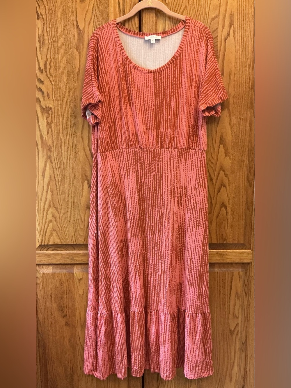 New Directions Short-Sleeve Tiered Dress - Size XL